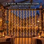 LED Light Curtain Christmas installation, warm light, 300 x 300cm, 300 LEDs