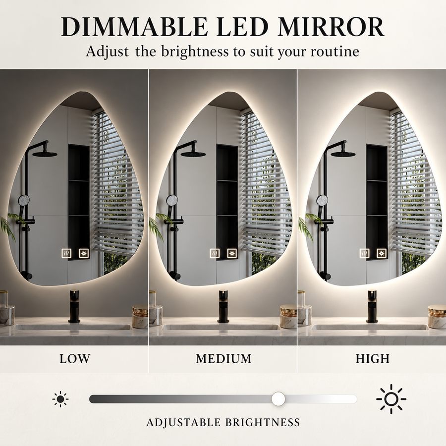 Organic LED Mirror 60x80cm, Cold Light, Demister System, Dimmable
