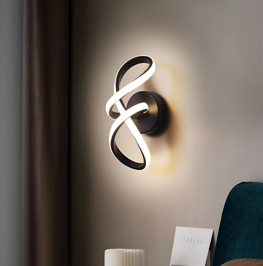 VERTEX Pulse LED Chandelier, 24W, Wavy, Cold/Warm/Neutral Light, Black