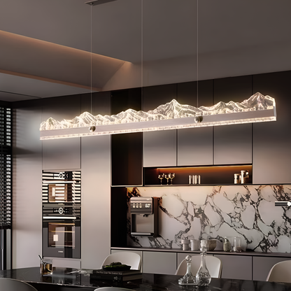 Suspended LED chandelier with remote control MARISTELLA 90W, Cold/Warm/Neutral light 3000K/4000K/6000K, Dimmable, Adjustable height, Gold, Metal and Crystal