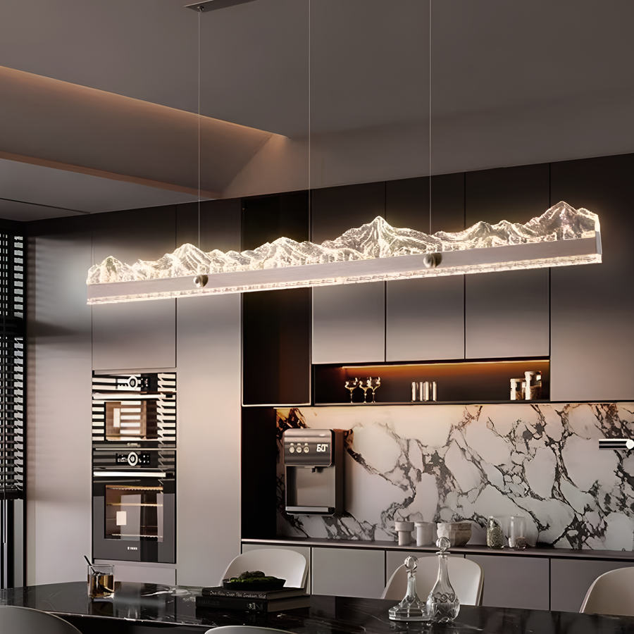 Suspended LED chandelier with remote control MARISTELLA 90W, Cold/Warm/Neutral light 3000K/4000K/6000K, Dimmable, Adjustable height, Gold, Metal and Crystal