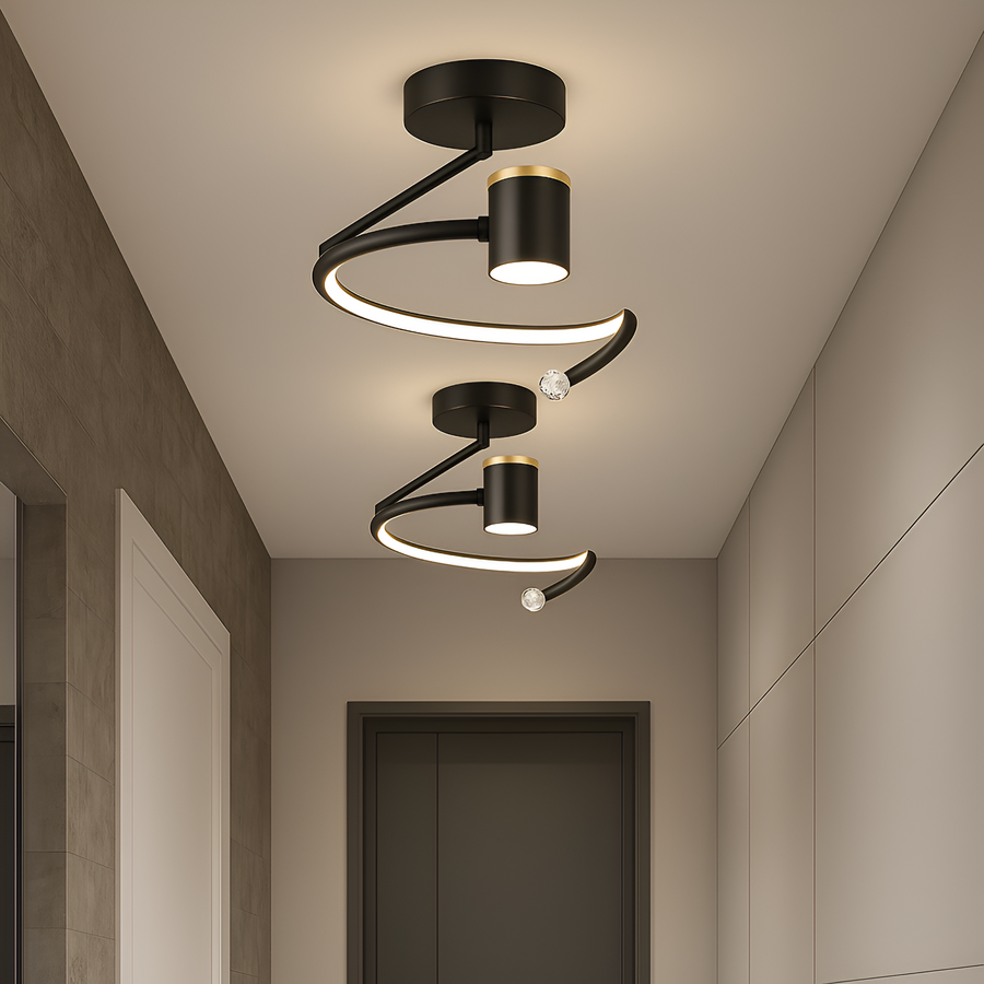 LED chandelier, 34W, Diameter 24cm, Cold/Warm/Neutral light, Black