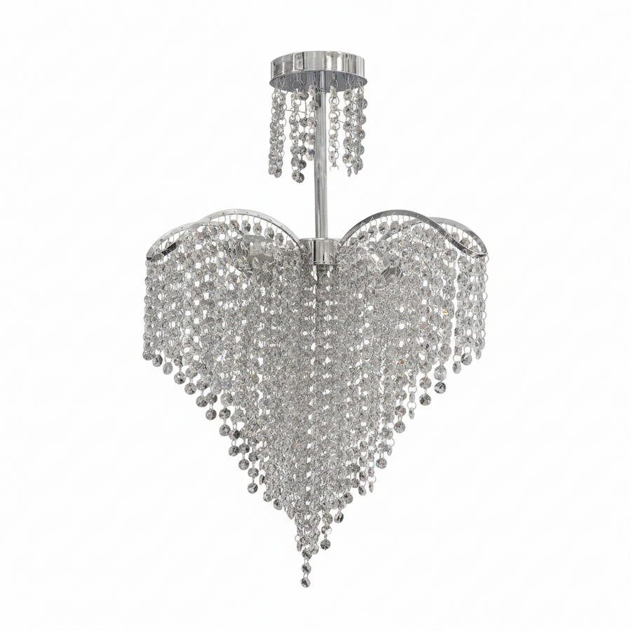 Baylor Crystal Chandelier 4x E27 Diameter 44cm Silver 