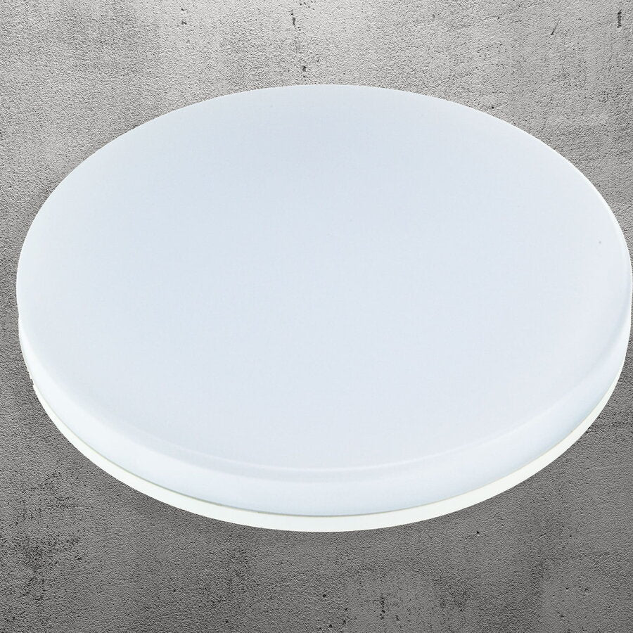 Round LED Ceiling Light, 24W, 17cm, 6000K, White Metal - Cold Light