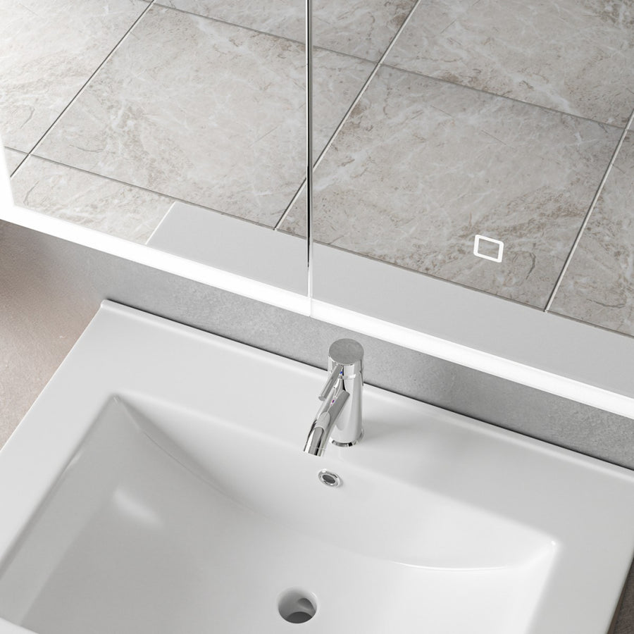 Laura Wardrobe With LED Mirror DBP122 60x70 White