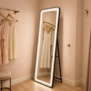 Rectangular LED Mirror, Black Frame, 50x160cm, Dimmable, Cold/Warm/Neutral Light, Dressing Couture