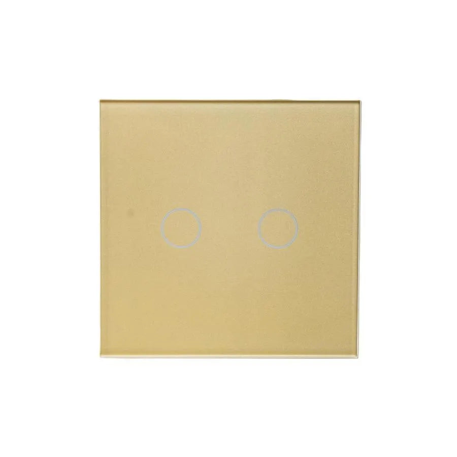Double Touch Switch Tempered Glass Gold