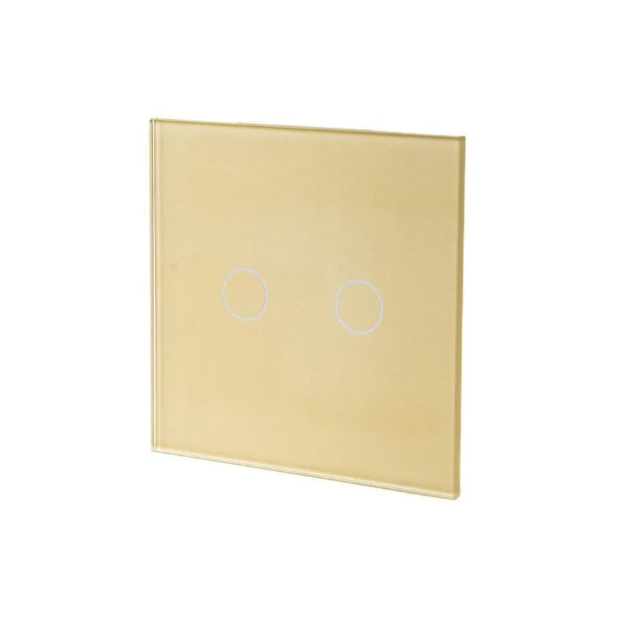 Double Touch Switch Tempered Glass Gold