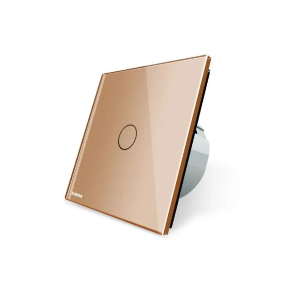 Touch Switch, Simple, Gold, Tempered Glass, Livolo