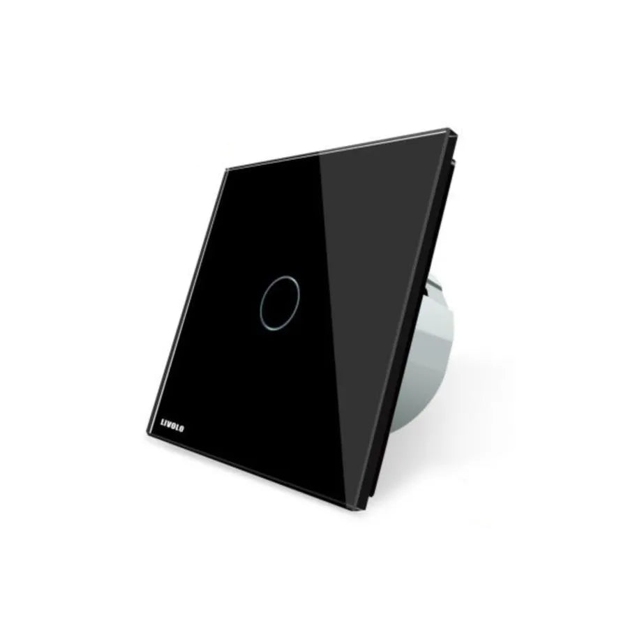Touch Switch, Simple, Black, Tempered Glass, Livolo