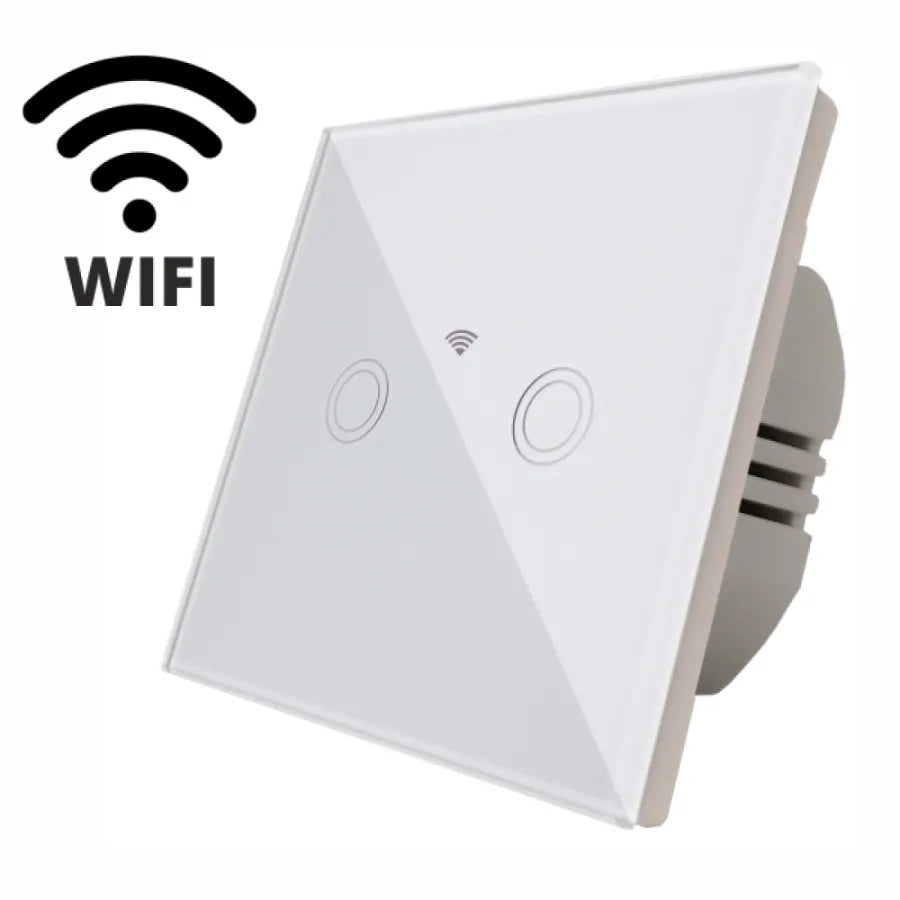 Double Touch Switch WI-FI Tempered Glass White