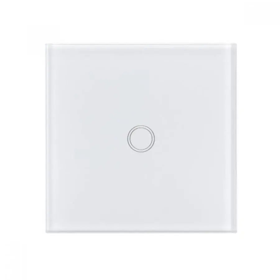 Simple Touch Switch with Remote Control White Tempered Glass