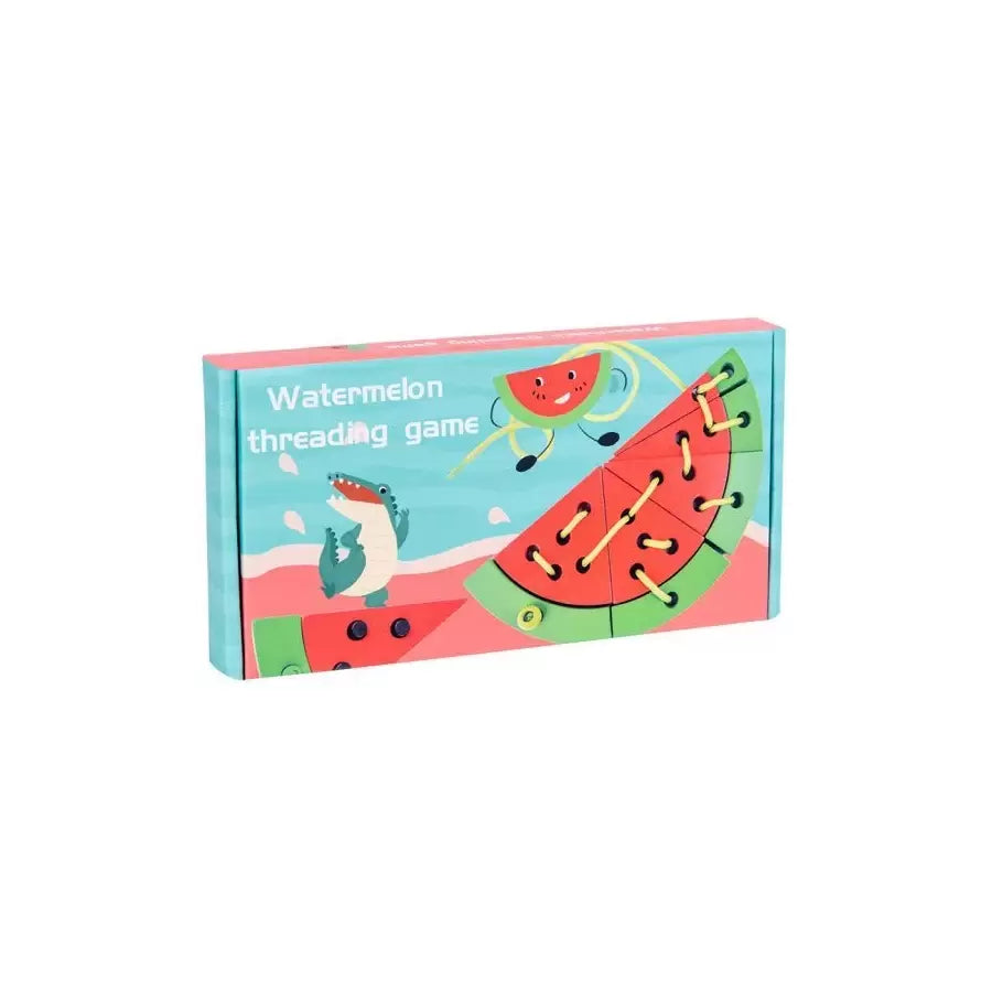 Wooden Watermelon Slice Stringing Game