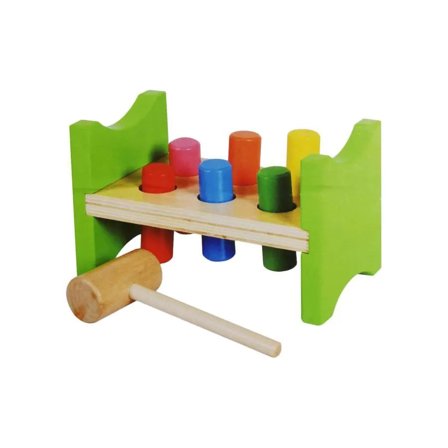 Multicolor Educational Game with Cylinders, Wood