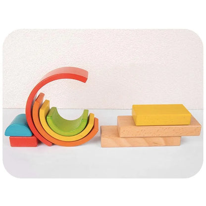 Puzzle Game Enchanted Rainbow, 10 Pieces, Multicolor, Wood