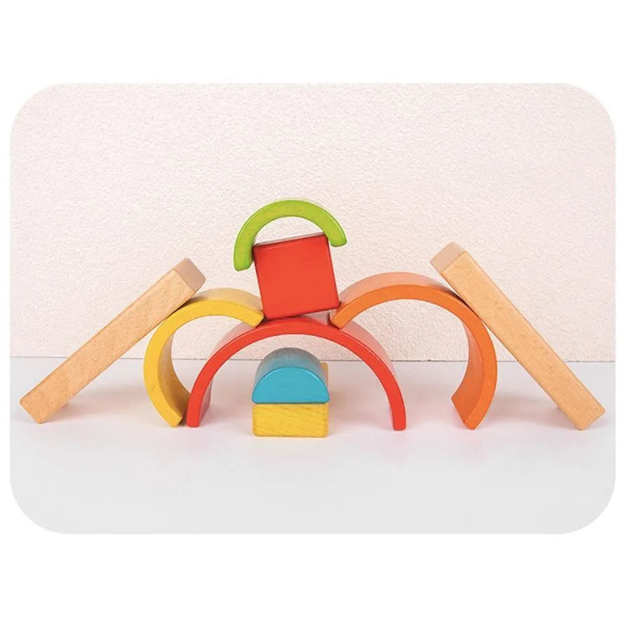 Puzzle Game Enchanted Rainbow, 10 Pieces, Multicolor, Wood