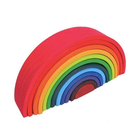 Multicolored Rainbow Puzzle Game, 12 Pieces, Wood