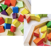 Multicolored Mandala Puzzle Game, 45 Pieces, Wood