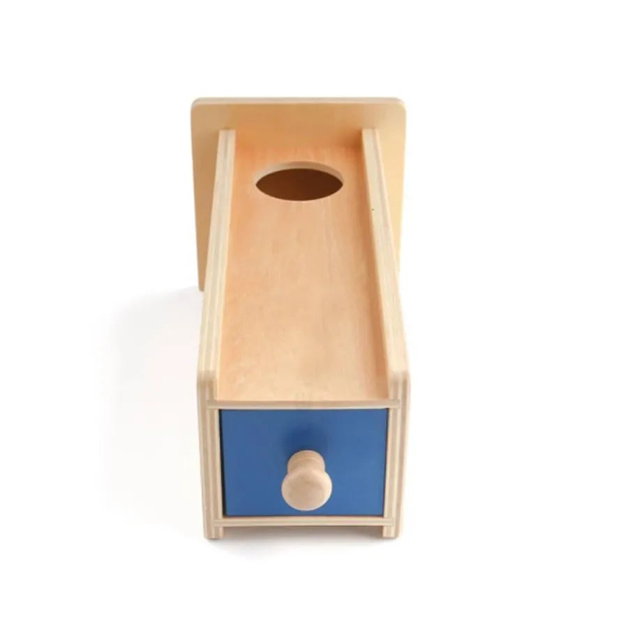 Magic Drawer Game, 3 Pieces, Blue and Cream, Wood