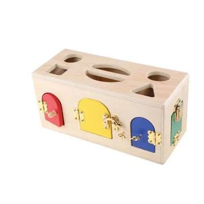 Montessori Educational Toy Lock Cube, 5 Pieces, Multicolor, Wood