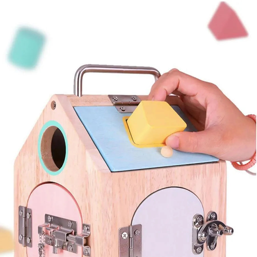 Montessori Educational Toy Mansion of Mysteries, 6 Pieces, Wood