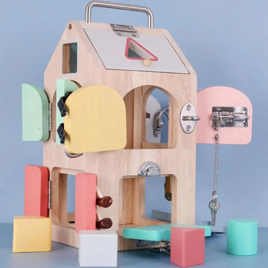 Montessori Educational Toy Mansion of Mysteries, 6 Pieces, Wood