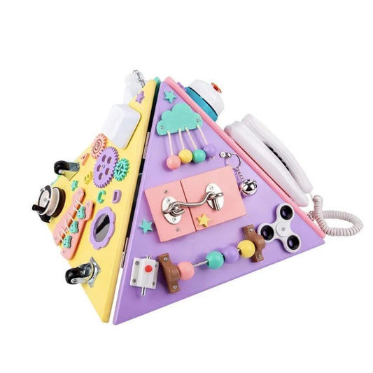 Montessori Educational Toy Multifunctional Pyramid, Multicolor, Wood and Plastic