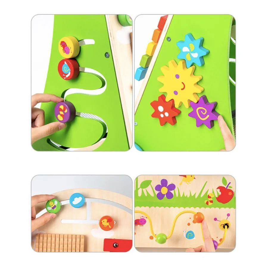 Montessori Educational Toy Activity Walker, 12 Pieces, Multicolor, Wood