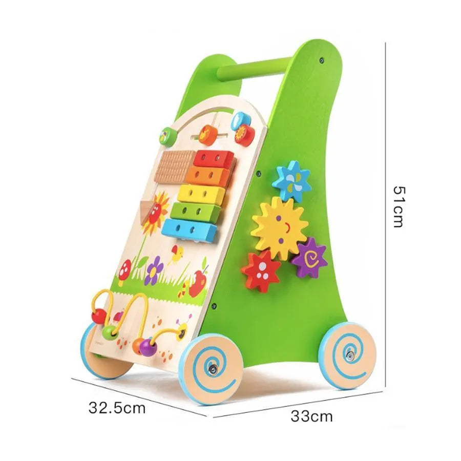 Montessori Educational Toy Activity Walker, 12 Pieces, Multicolor, Wood
