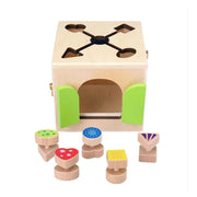 Multifunctional Montessori Educational Toy Magic Lock Cube, 6 Pieces, Multicolor, Wood and Metal