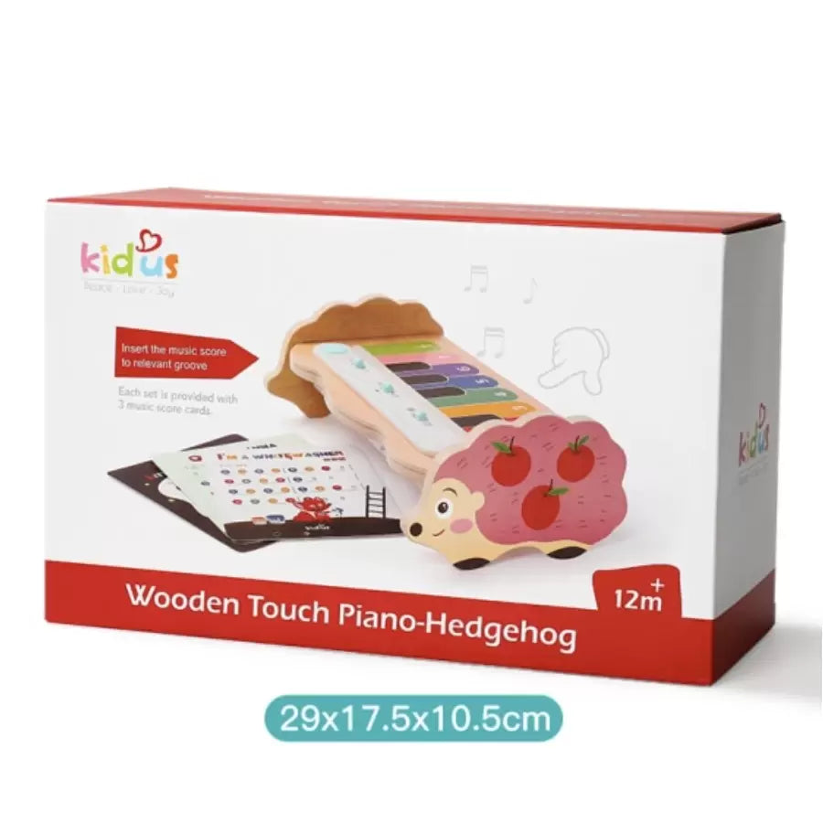 Interactive Toy Singing Hedgehog Piano, Wood and Plastic