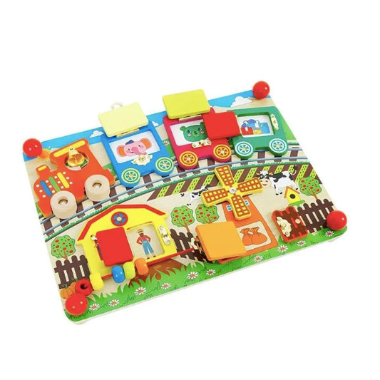 Magic Train Locks Toy, Multicolor, Wood and Metal