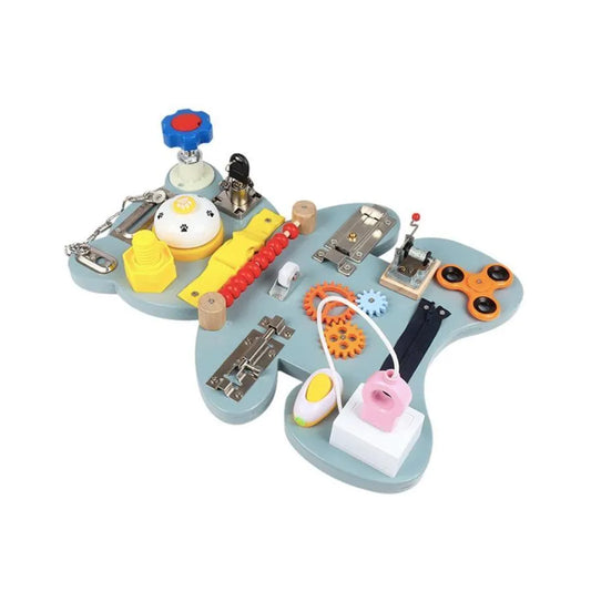 Montessori Multifunctional Teddy Bear Toy, Multicolor, Wood and Plastic