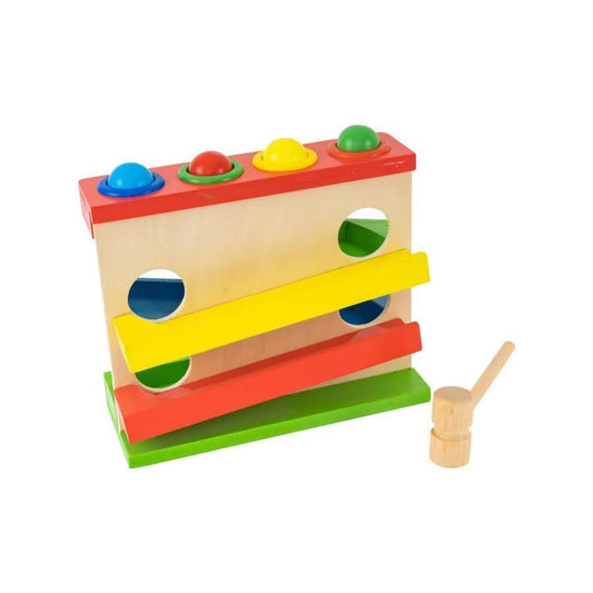 Multicolored Bouncing Balls Toy, 6 Pieces, Wood