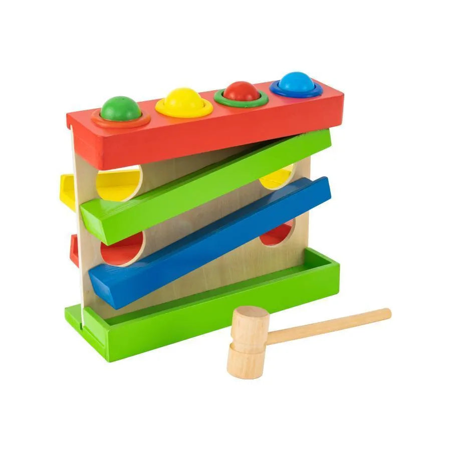 Multicolored Bouncing Balls Toy, 6 Pieces, Wood