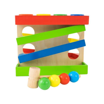 Multicolored Bouncing Balls Toy, 6 Pieces, Wood