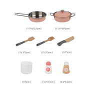 Complete Kitchen Toy with Various Accessories and Refrigerator, 45 Pieces, Turquoise with Pink, Wood
