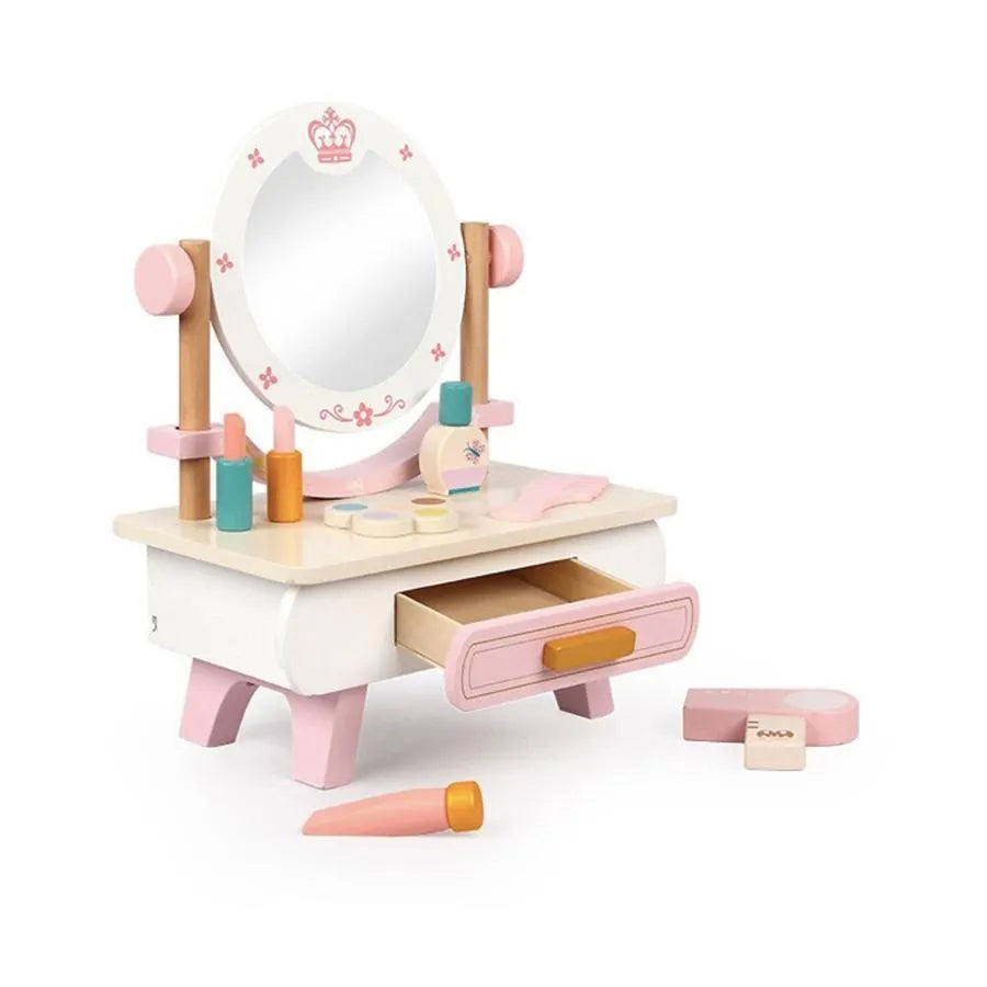 Makeup and Beauty Table Toy, 15 Pieces, Wood