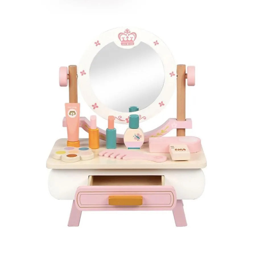 Makeup and Beauty Table Toy, 15 Pieces, Wood