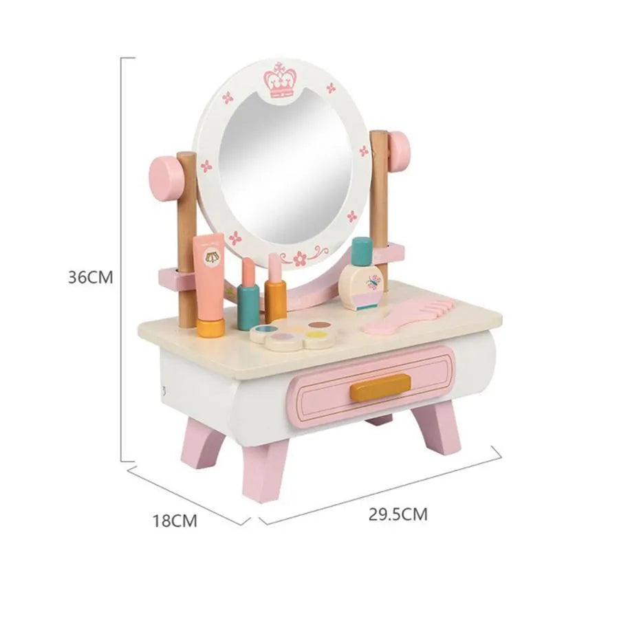Makeup and Beauty Table Toy, 15 Pieces, Wood