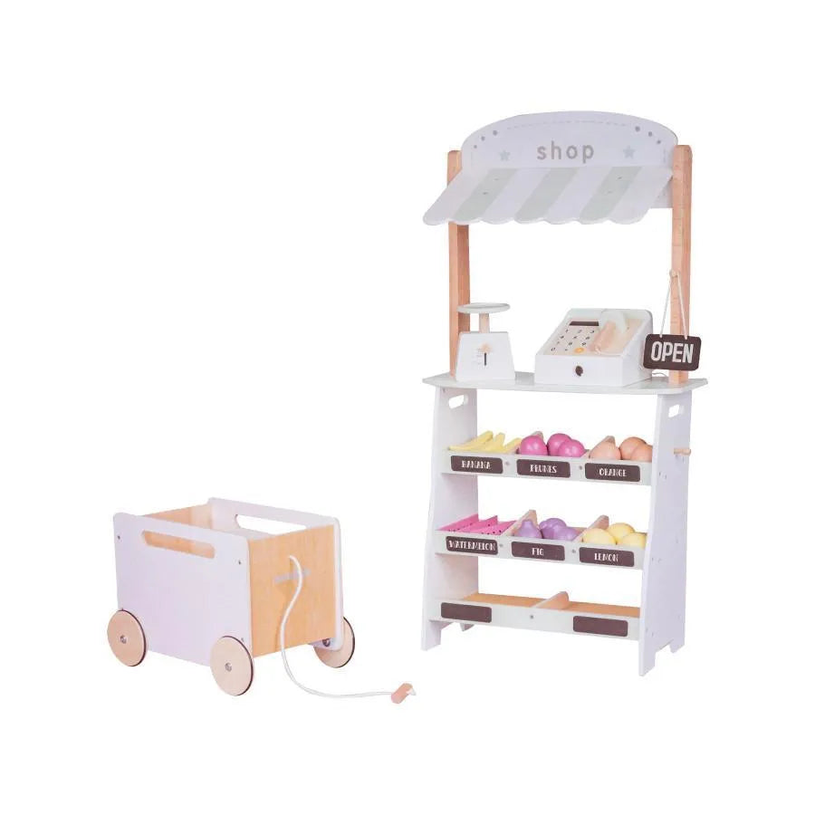 Fruit Stand Toy, 51 Pieces, Wood