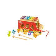 Fun Xylophone Toy with Animals, 10 Pieces, Multicolor, Wood