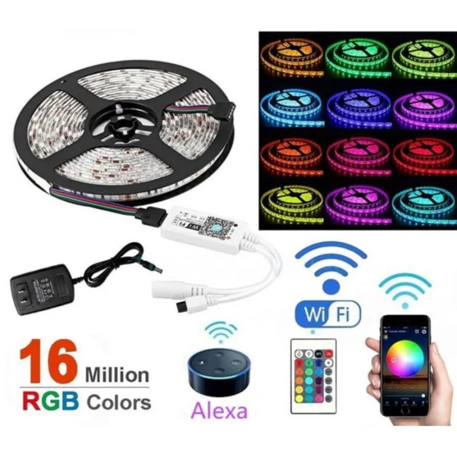 RGB LED Strip Kit with Remote Control and Wi-fi 10W/m 12V IP20