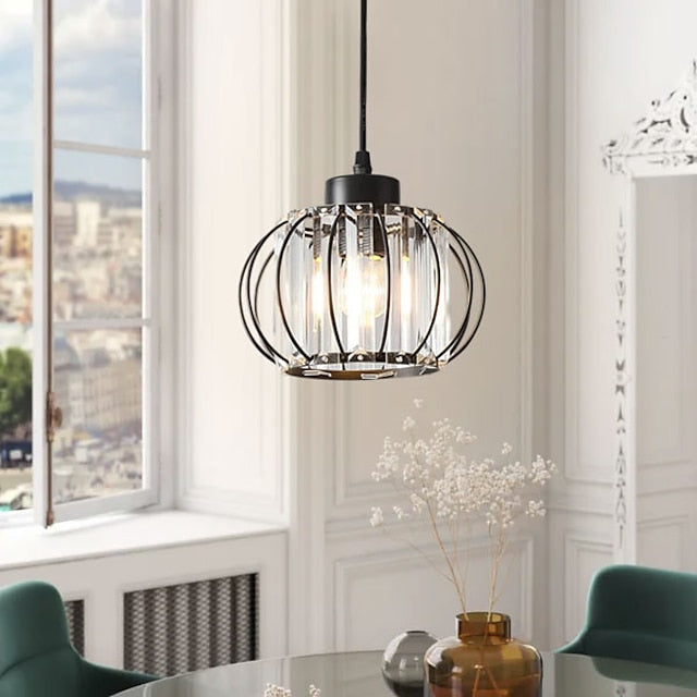 Modern Classic Chandelier, Suspended, Monica LC910/3LBK, 3 X E27, Black, Metal and Glass, Adjustable Height