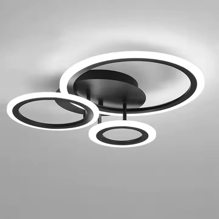 LED Chandelier with Remote Control BETTY, 41W, 3 Circles, Cold/Warm/Neutral Light, Dimmable, Black 