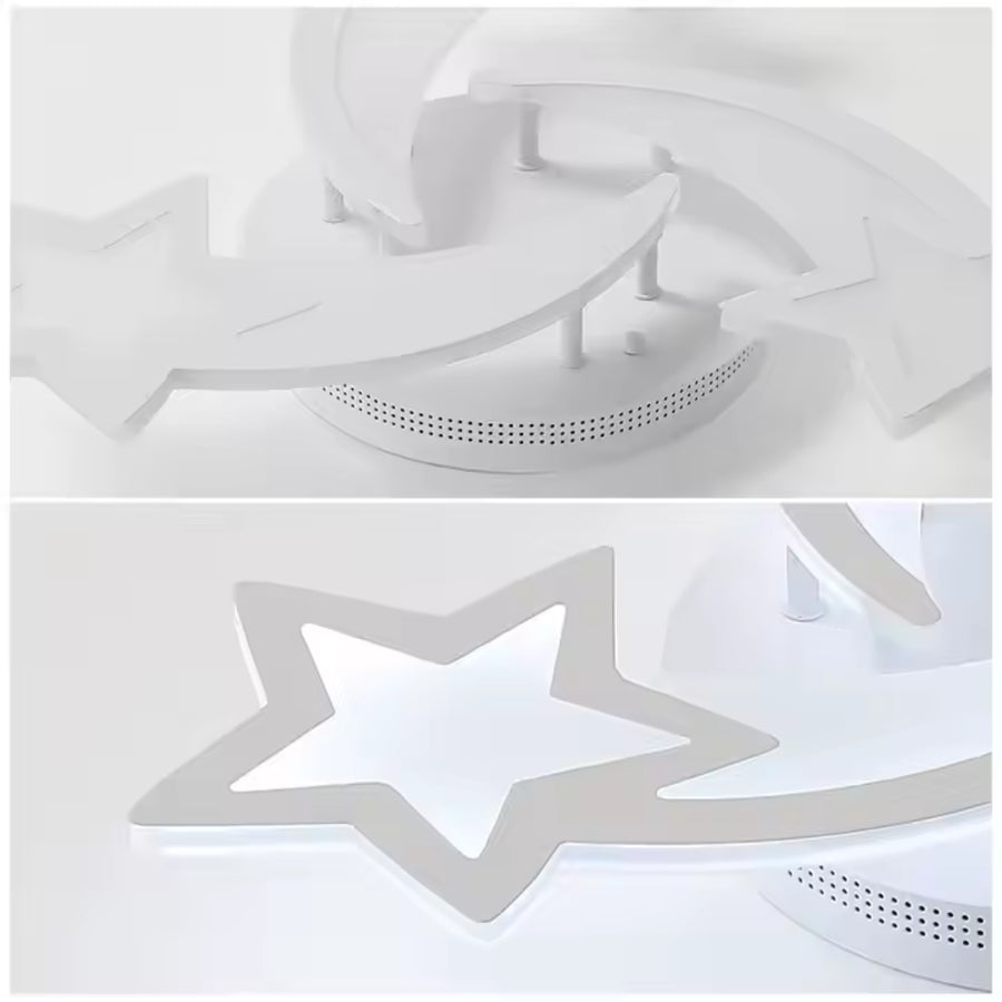 LED chandelier with Ipomoea remote control, 48W, 3 stars, cold/hot/neutral light, unstable, white