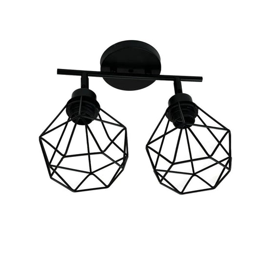 Aerope Chandelier, 2x E27, Metal, Black Industrial Chandeliers Default Title Alessandro Design