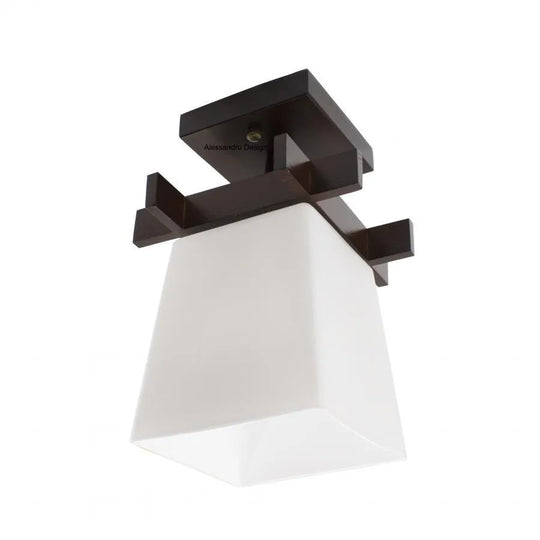 Cala Chandelier, 1 x E27, Brown with White, Wood and Glass Classic Chandeliers Default Title Alessandro Design
