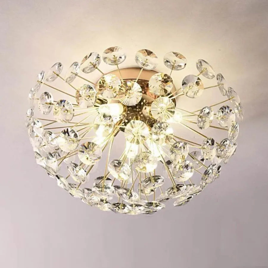 MINUET Crystal Chandelier 4x G9, Diameter 35cm, Shiny Gold