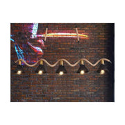 Rope Chandelier, 5*E27, Brown, Metal and Rope